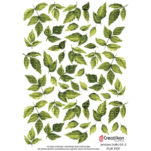 Arkusz listki zielone 05-2 - papier 250g